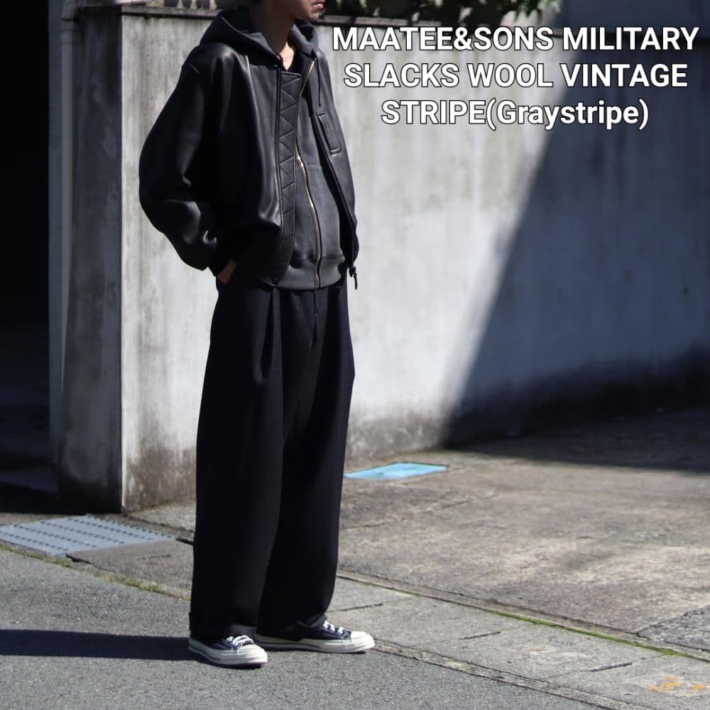 パンツ MAATEE&SONS MILITARY SLACKS WOOL STRIPE