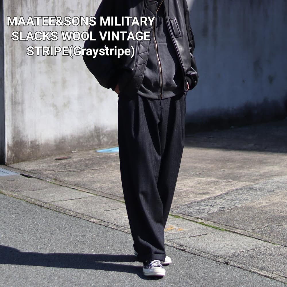 パンツ MAATEE&SONS MILITARY SLACKS WOOL STRIPE