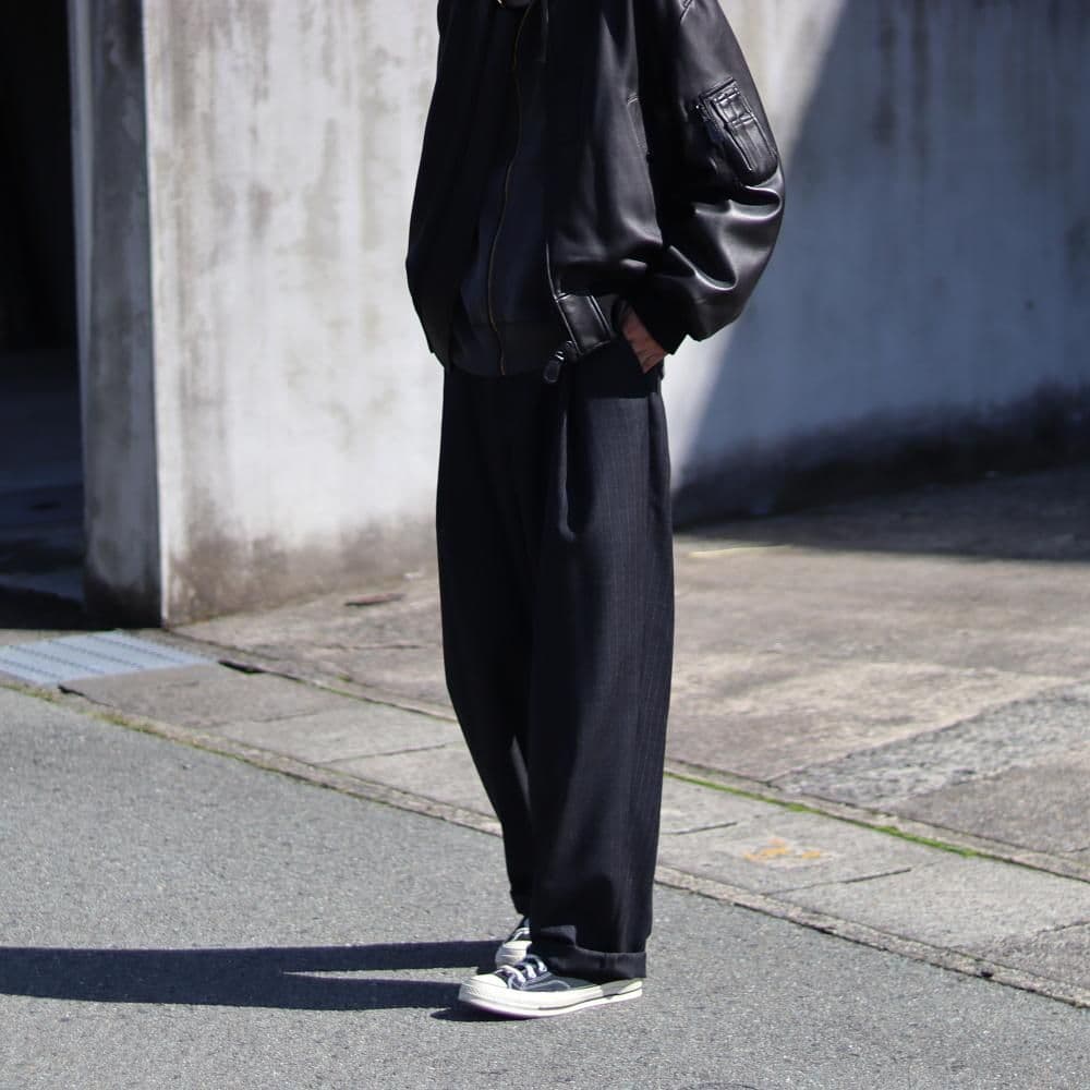 パンツ MAATEE&SONS MILITARY SLACKS WOOL STRIPE