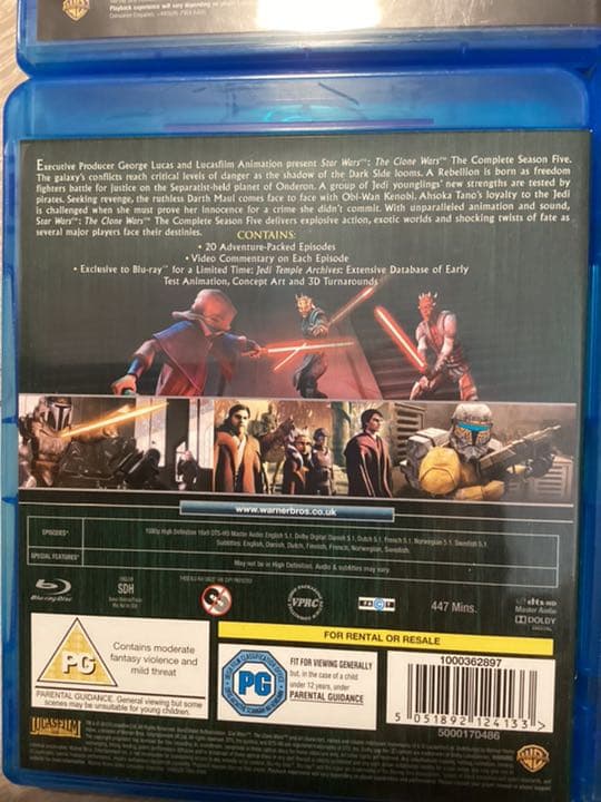 Star Wars: Clone Wars 1-5 [DVD] ブルーレイ　英語