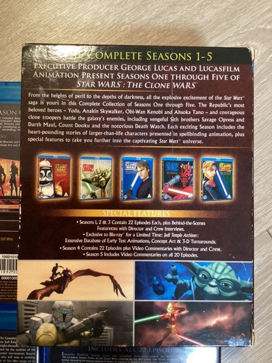 Star Wars: Clone Wars 1-5 [DVD] ブルーレイ　英語