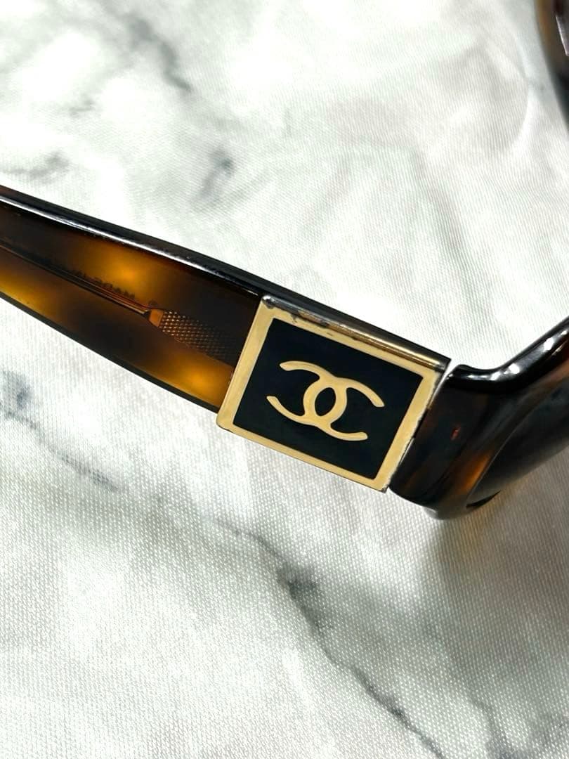 シャネル CHANEL サングラス サイドロゴ付き べっ甲 ブラウン系