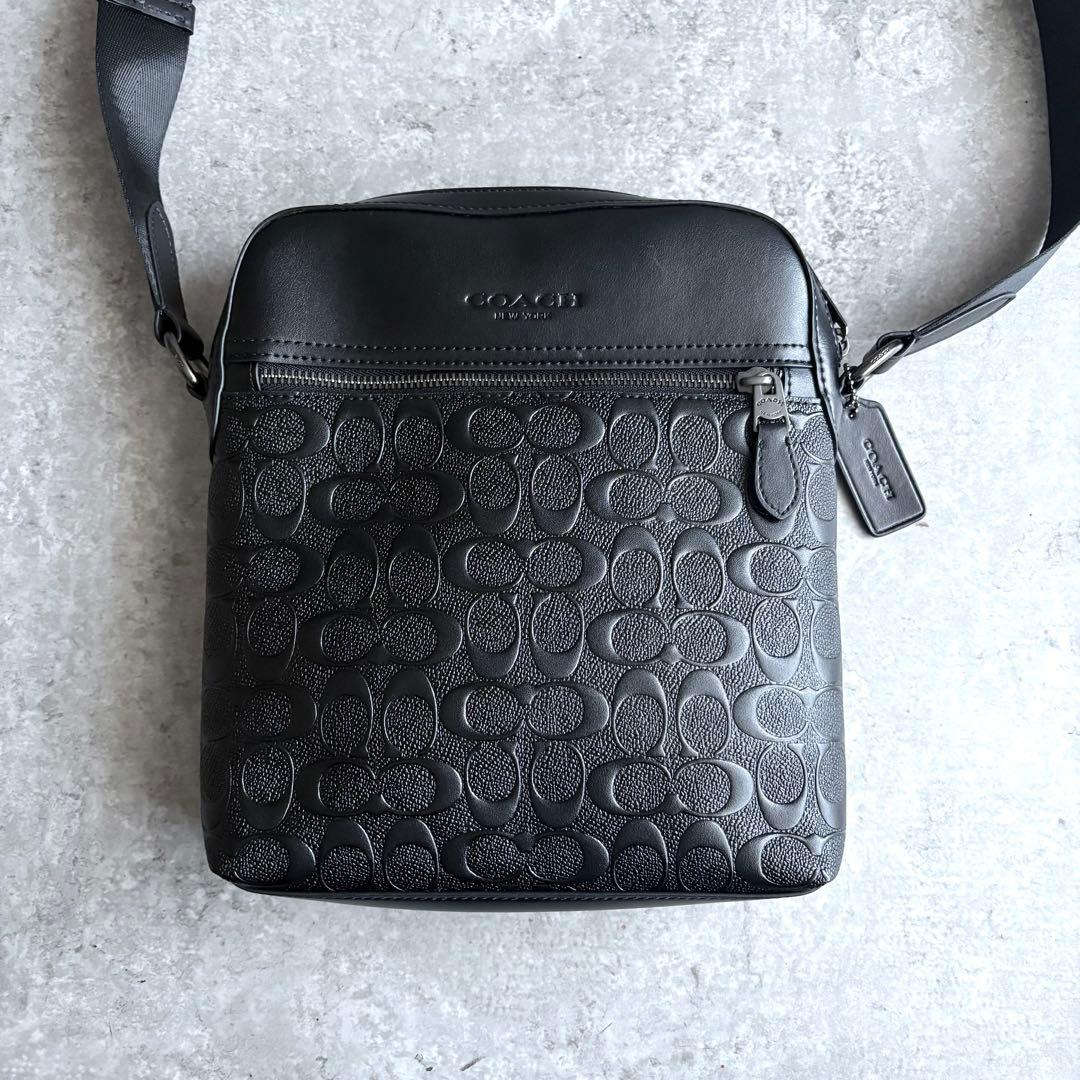 【極美品】COACH シグネチャー フライトバッグ ショルダーバッグ チャーム付
