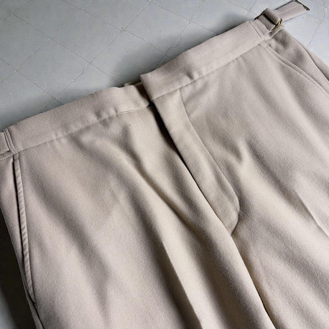 オーラリー ビーバーメルトンパンツ 4 キャメル ウール スラックス A7A