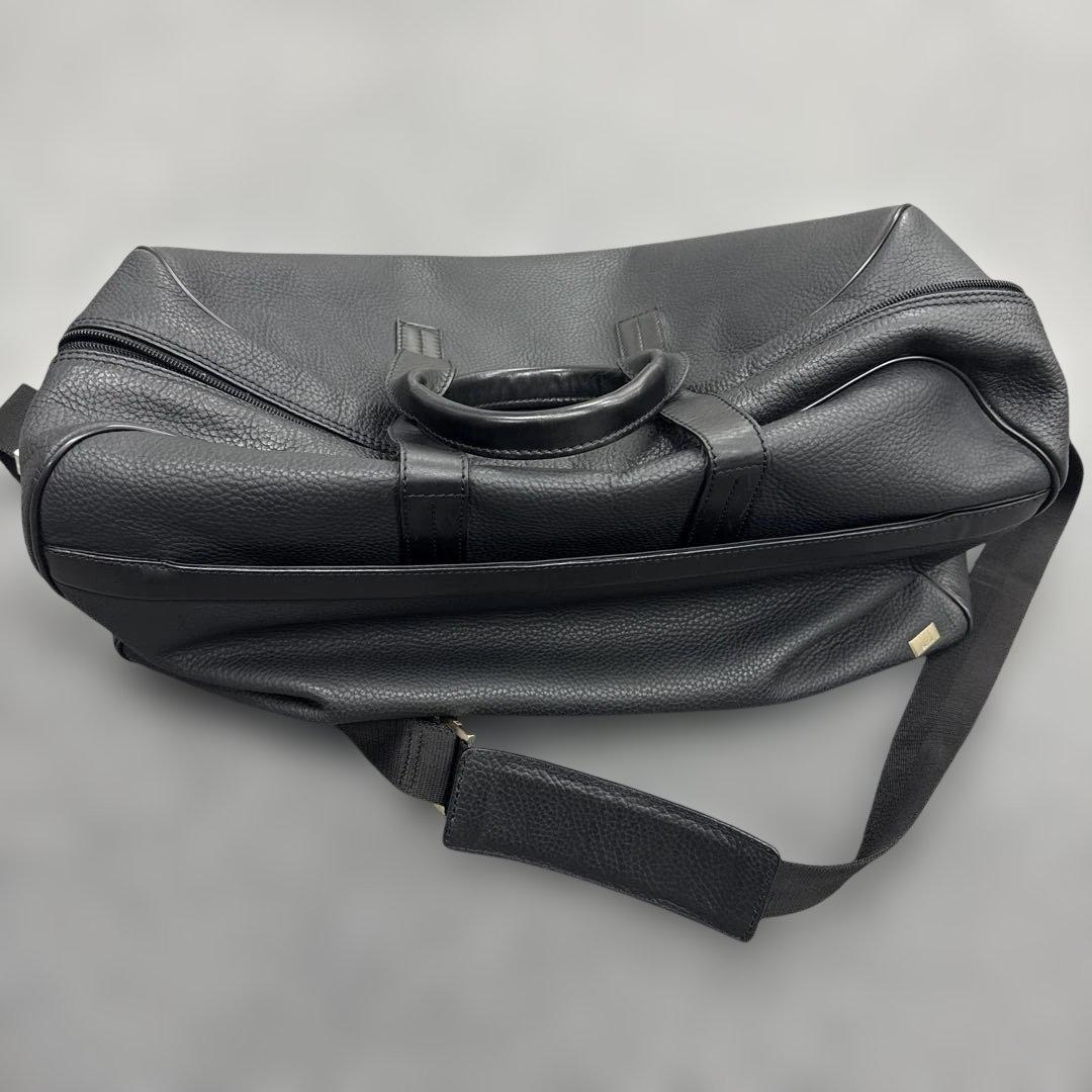 ダンヒル　アルフレッドダンヒル　ボストンバック　黒レザー　牛革　dunhill