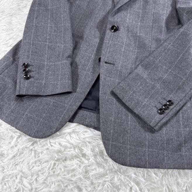 【イタリア生地】美品 スーツセレクト カノニコ スーツ ウィンドーペン AB7