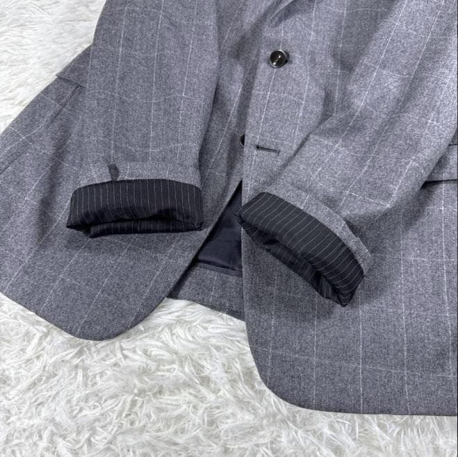 【イタリア生地】美品 スーツセレクト カノニコ スーツ ウィンドーペン AB7