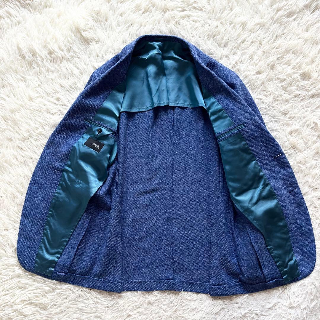 <美品>ブリッラペルイルグスト ブルー ウール シルク リネン ジャケット44