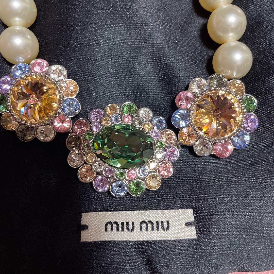 MIU MIU パール ビジュネックレス　美品