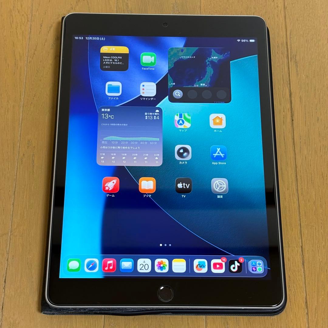 iPad シルバー 第９世代６４GB本体wi-fiモデル、バッテリー98％