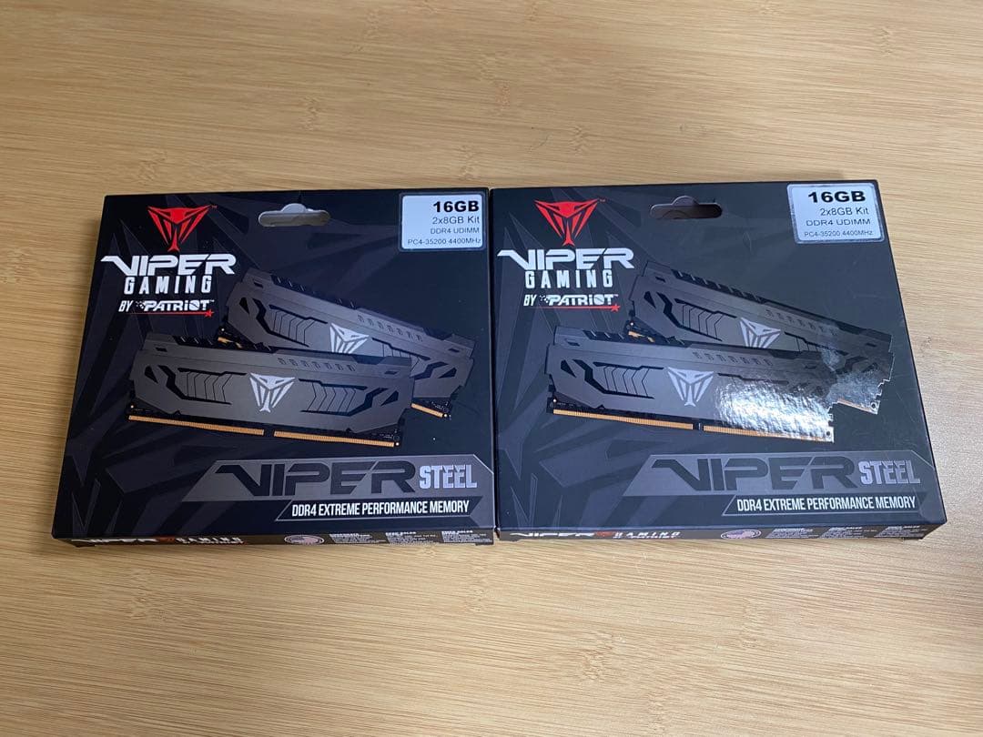 高性能 Viper Steel 8GB DDR4 メモリー 4枚4400MHz