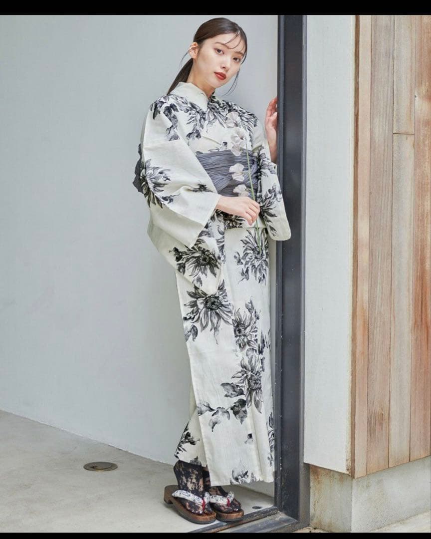 Dita 夏色の向日葵しらべ(墨色) 浴衣 帯 着付けマニュアル セット