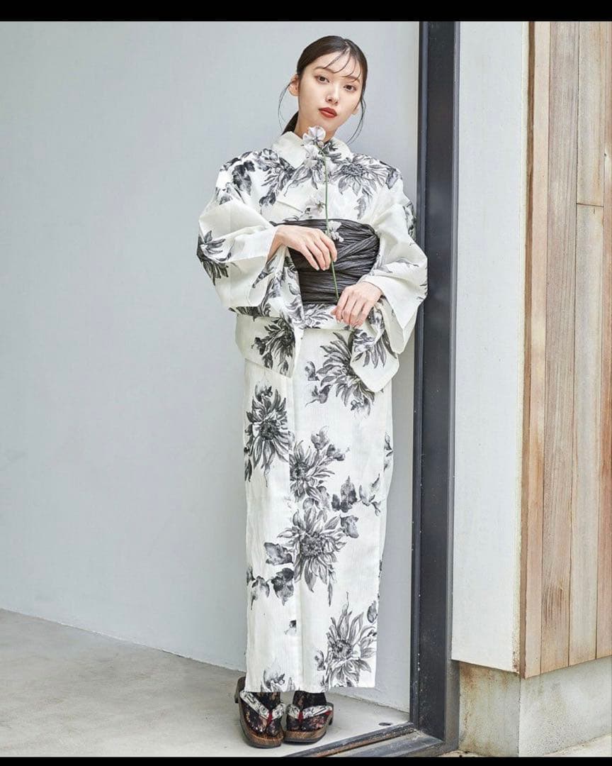 Dita 夏色の向日葵しらべ(墨色) 浴衣 帯 着付けマニュアル セット