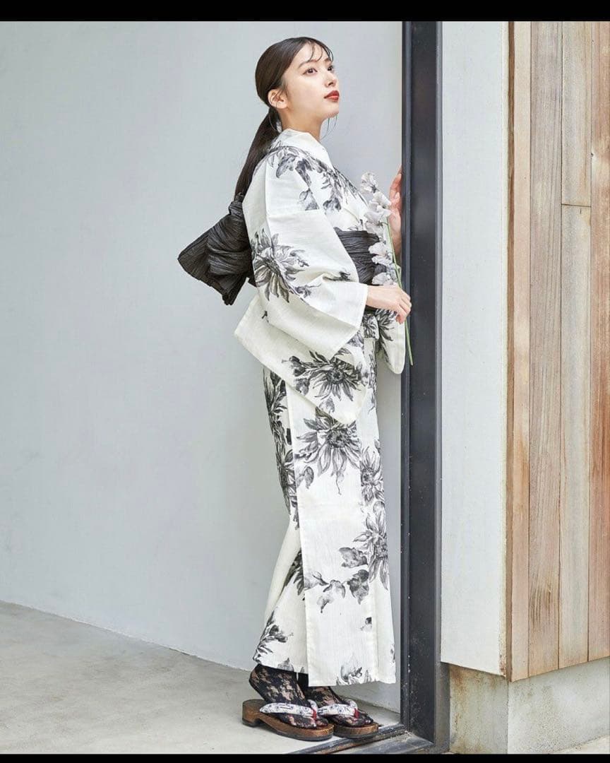 Dita 夏色の向日葵しらべ(墨色) 浴衣 帯 着付けマニュアル セット