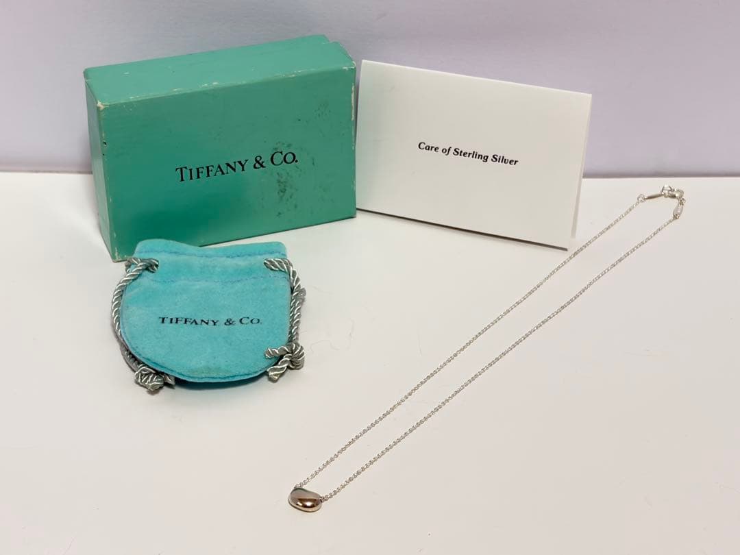 【美品】Tiffany&Co. ティファニー 925 ビーン シルバーネックレス