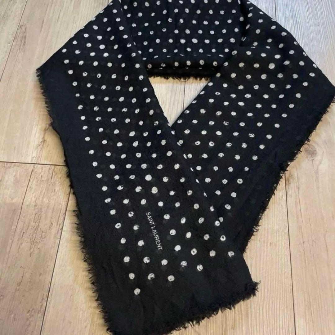 Saint Laurent ポルカドット柄スカーフストール