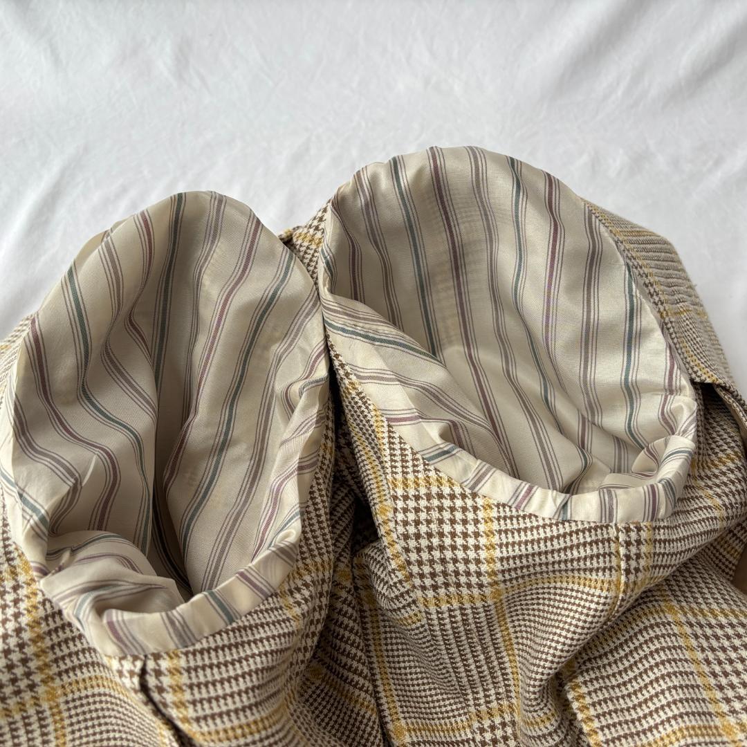 極美品 ラルディーニ テーラードジャケット ウール/シルク ベージュ 48