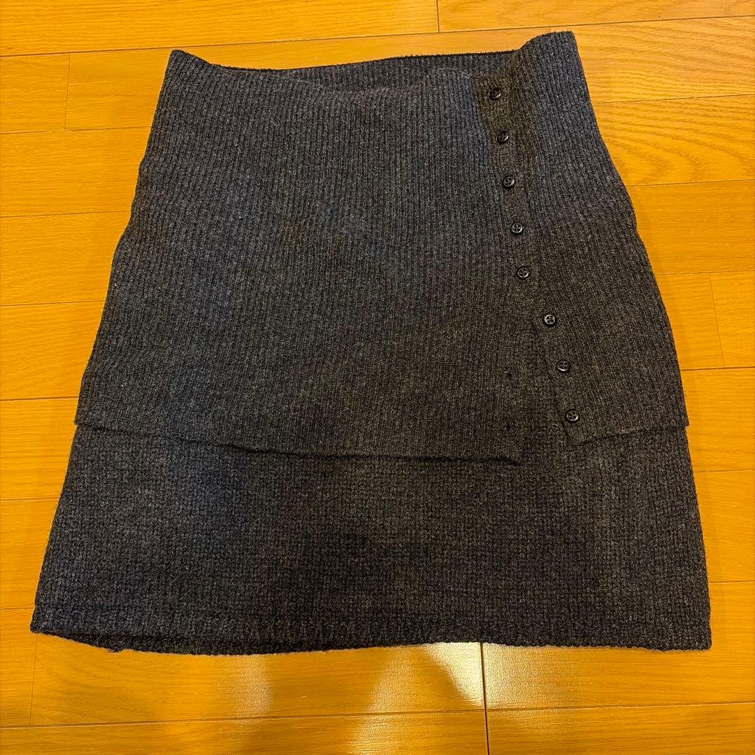 todayful Layered Knit Skirt チャコールグレー