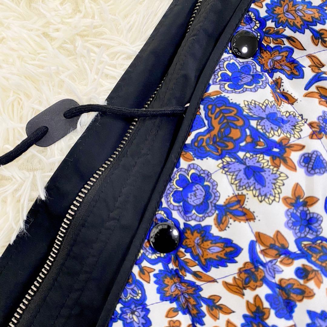 美品　コーチ　コート　中綿　ライナー　花柄　ウール　レザー　ブラック　35015