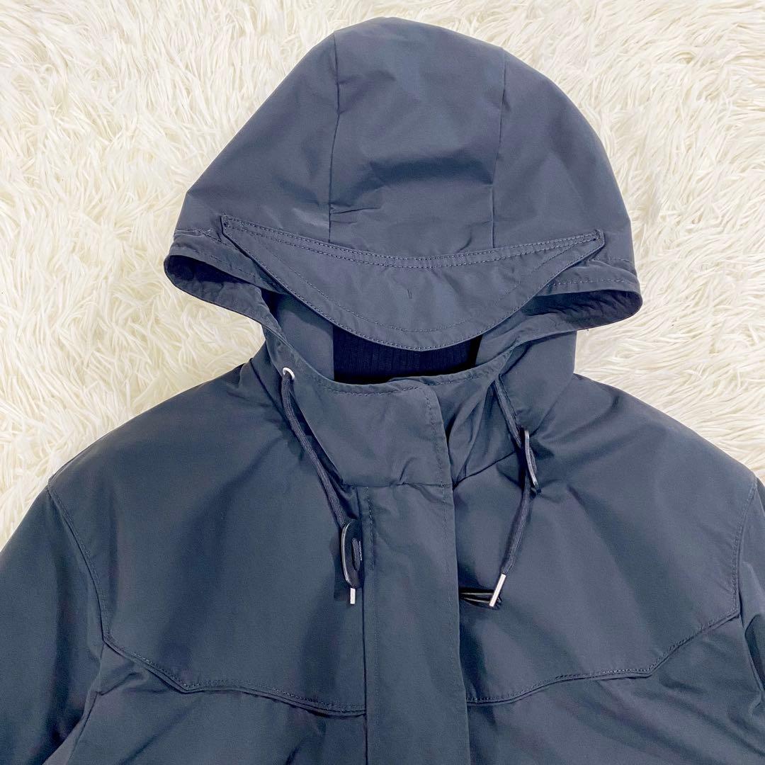 美品　コーチ　コート　中綿　ライナー　花柄　ウール　レザー　ブラック　35015