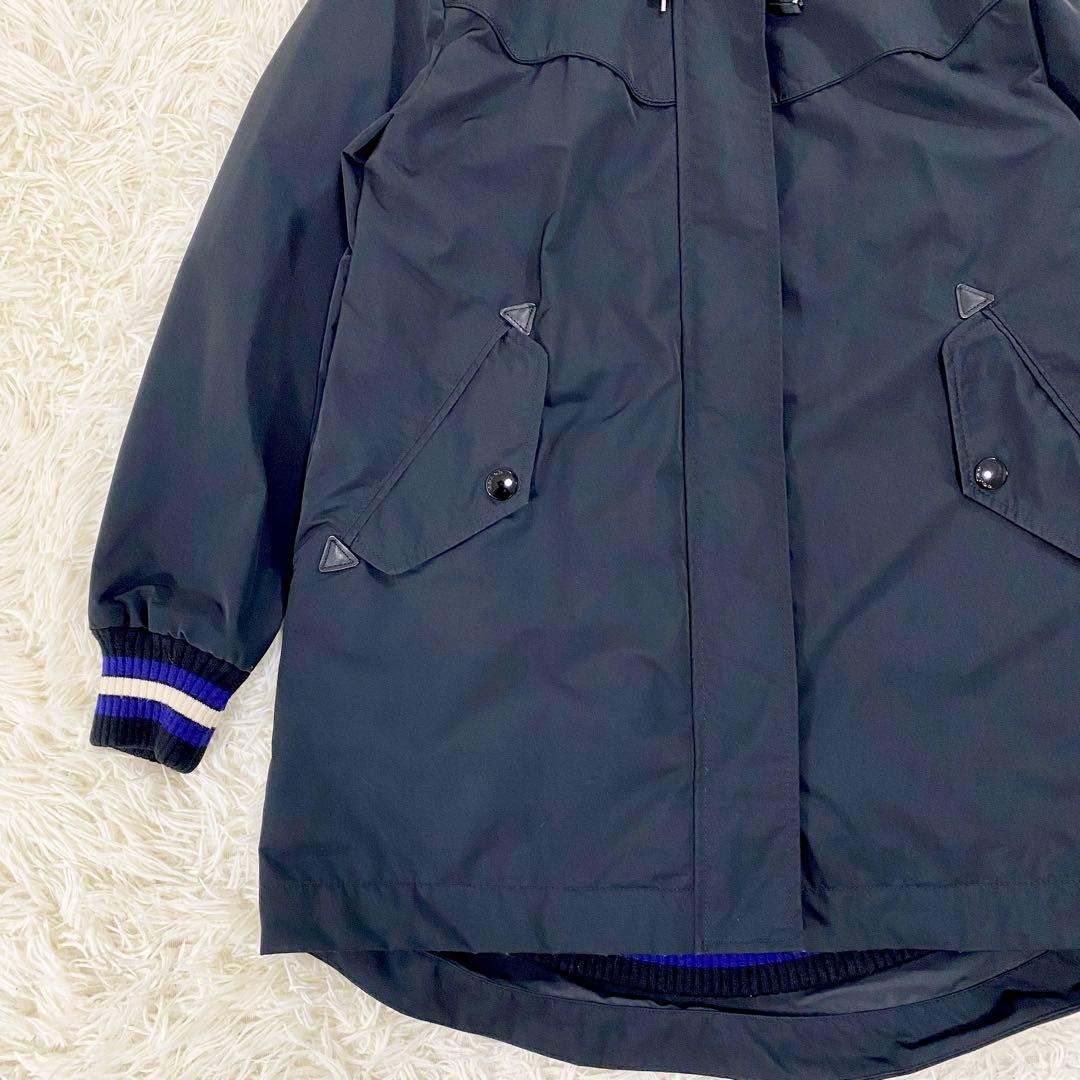 美品　コーチ　コート　中綿　ライナー　花柄　ウール　レザー　ブラック　35015