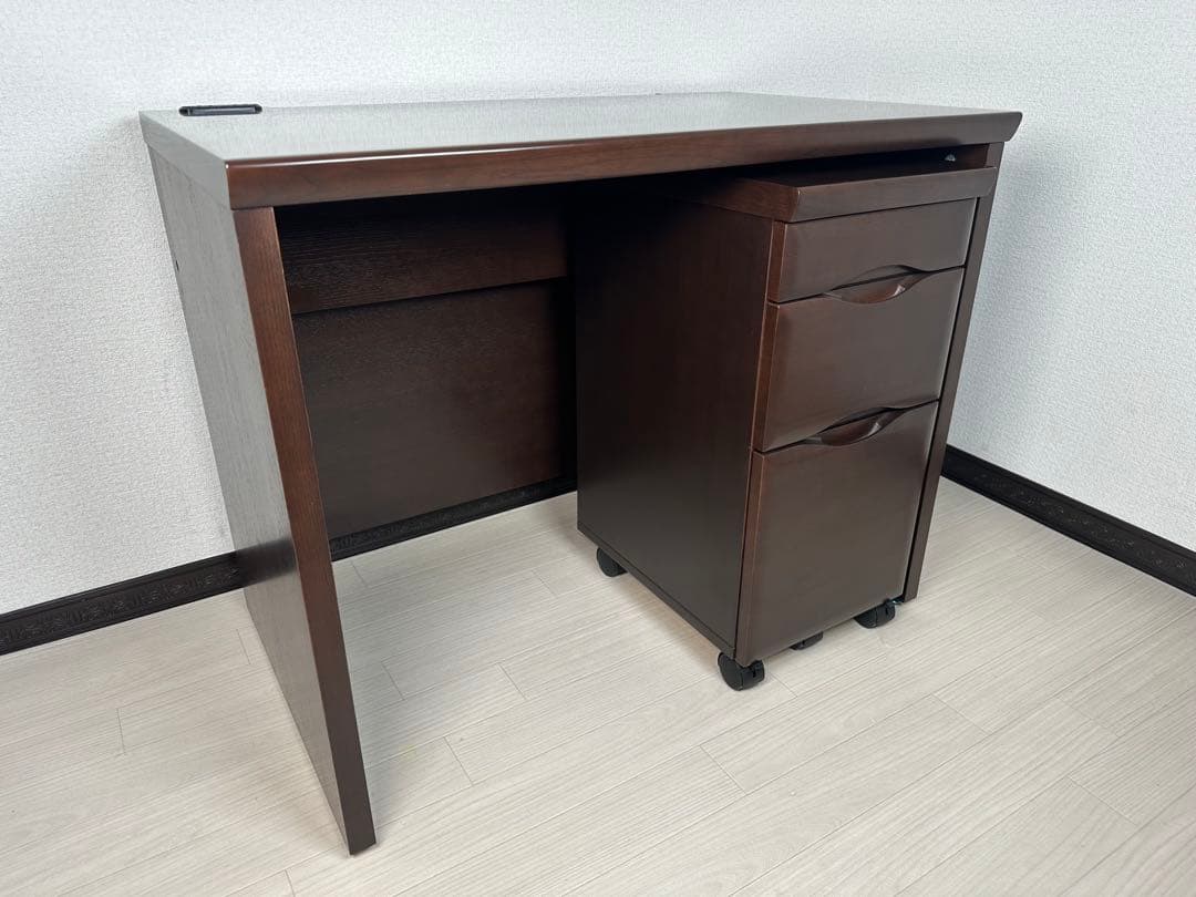 東海家具 学習机 学習デスク パソコンデスク 片袖 ワゴンキャスター付 ※i1※