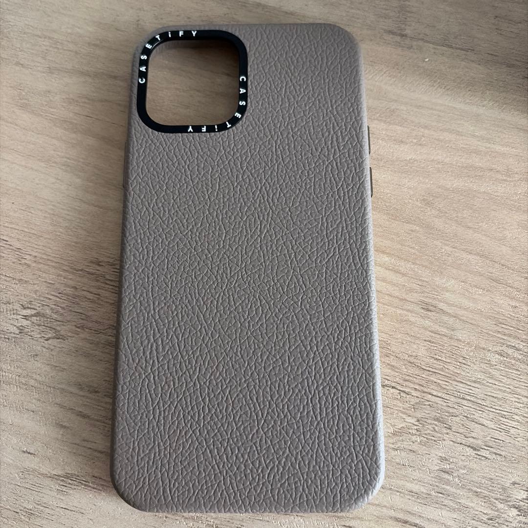 iPhone用レザー調ケース グレージュ