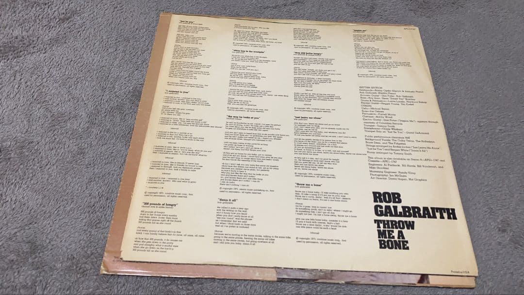 【LPレコード】Rob Galbraith - Throw Me A Bone