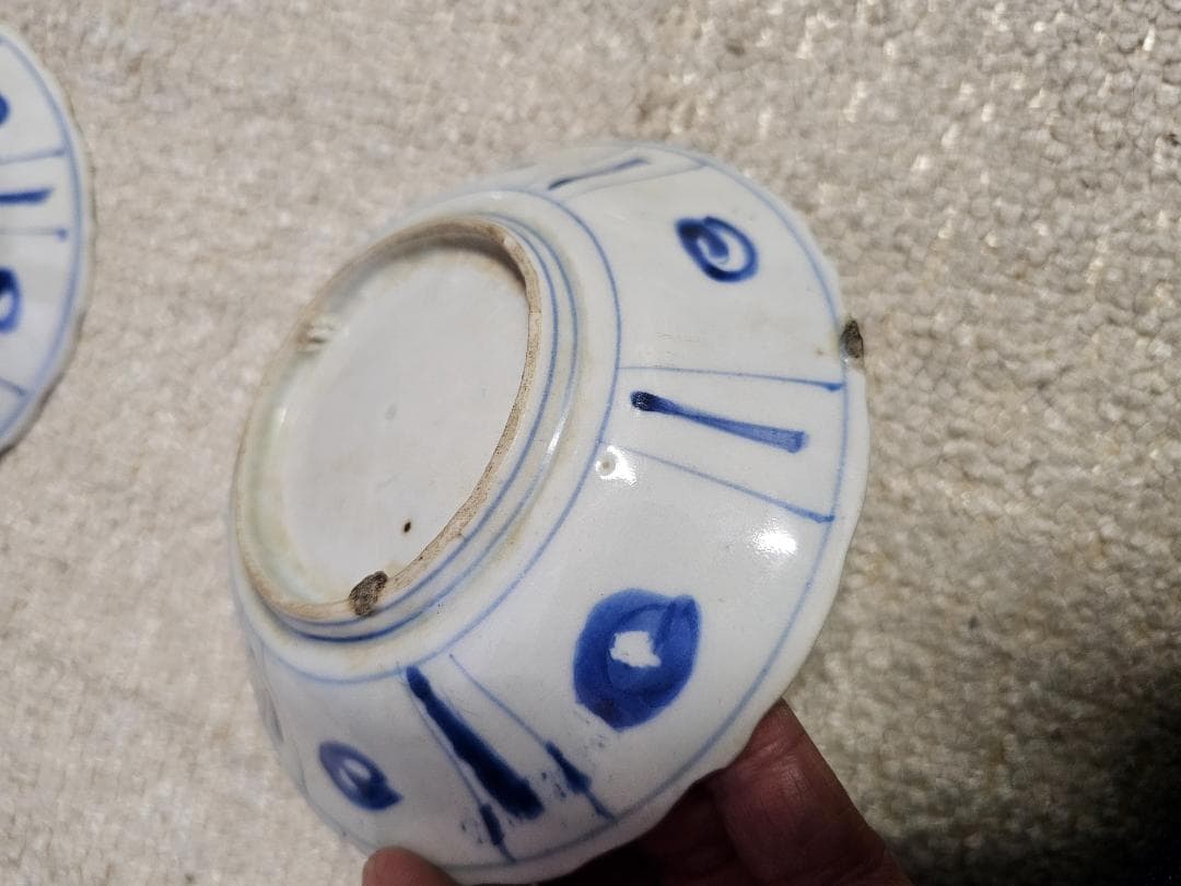 値下げ限界‼️早い者勝ち 新渡品 江戸後期から明治初 芙蓉 花鳥文 9客セット