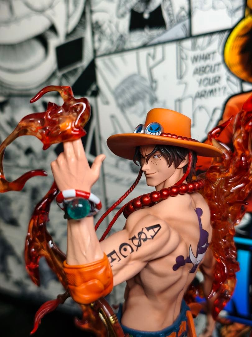 ワンピース エース 回眸 スタチュー 樹脂製 フィギュア 即日発送　実物写真