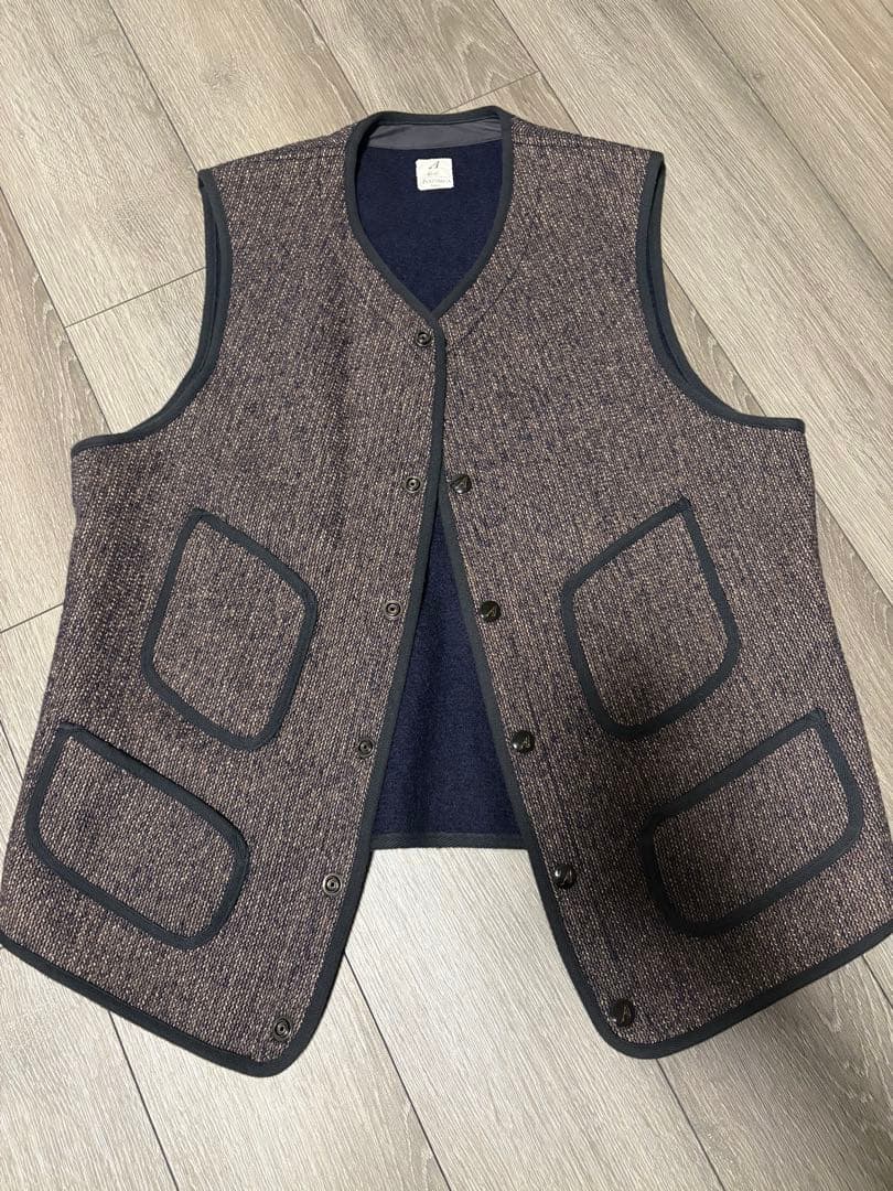 ANATOMICA ビーチクロスベスト ジレ ソルト＆ペッパー サイズ44