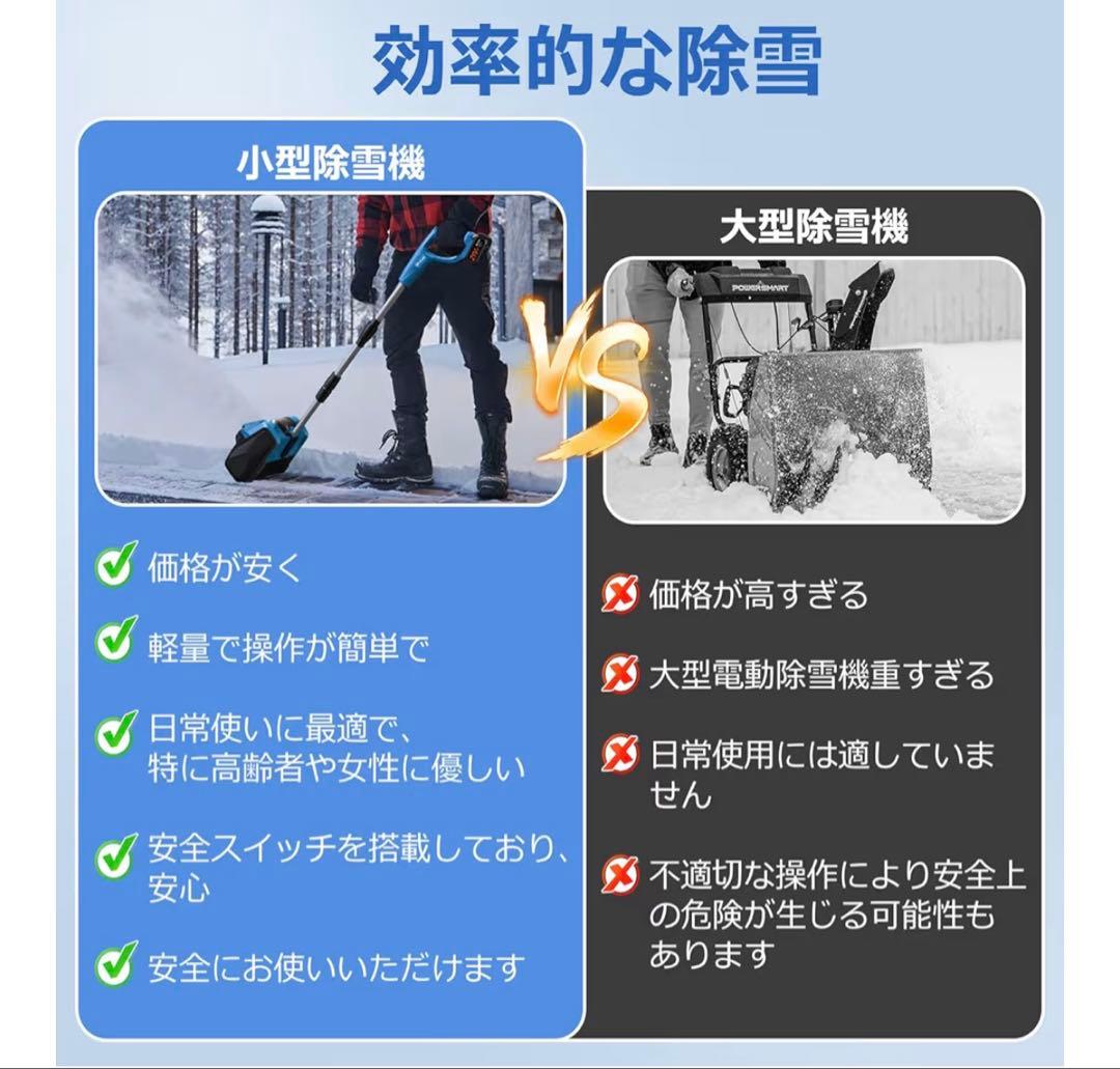 電動除雪機 除雪機 雪かき【2025年新登場】コードレス 電動