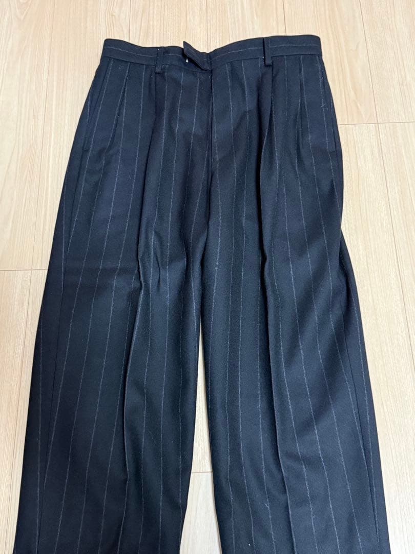 WACKO MARIA DOUBLE PLEATED TROUSERS ブラック