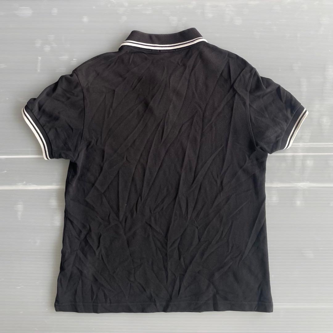 $ MONCLER ブラック ポロシャツ　ワッペン　Slim Fit コットン