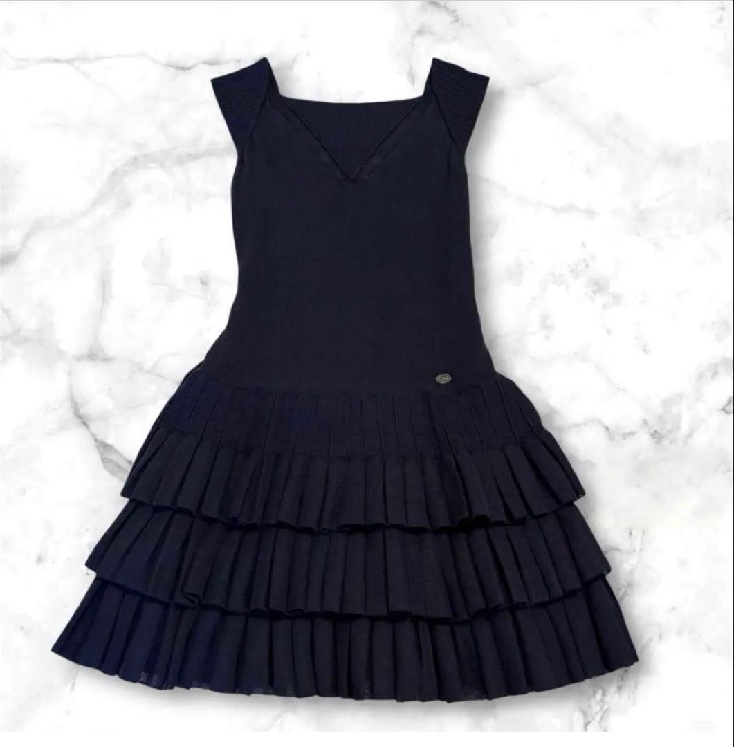 ✨カリーナ様CHANEL✨ティアードフリルワンピース 40　 着丈約80㌢