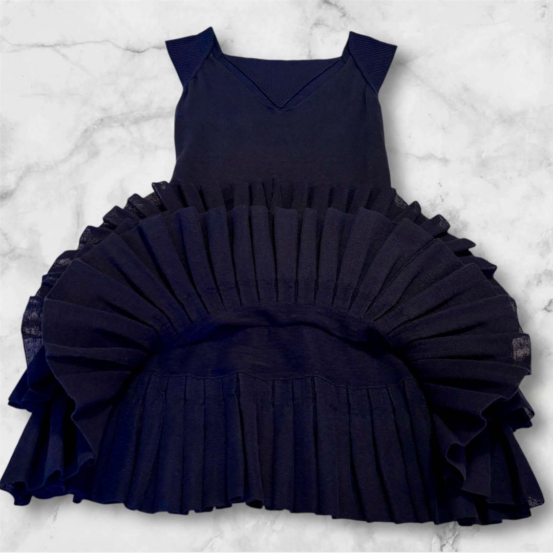 ✨カリーナ様CHANEL✨ティアードフリルワンピース 40　 着丈約80㌢