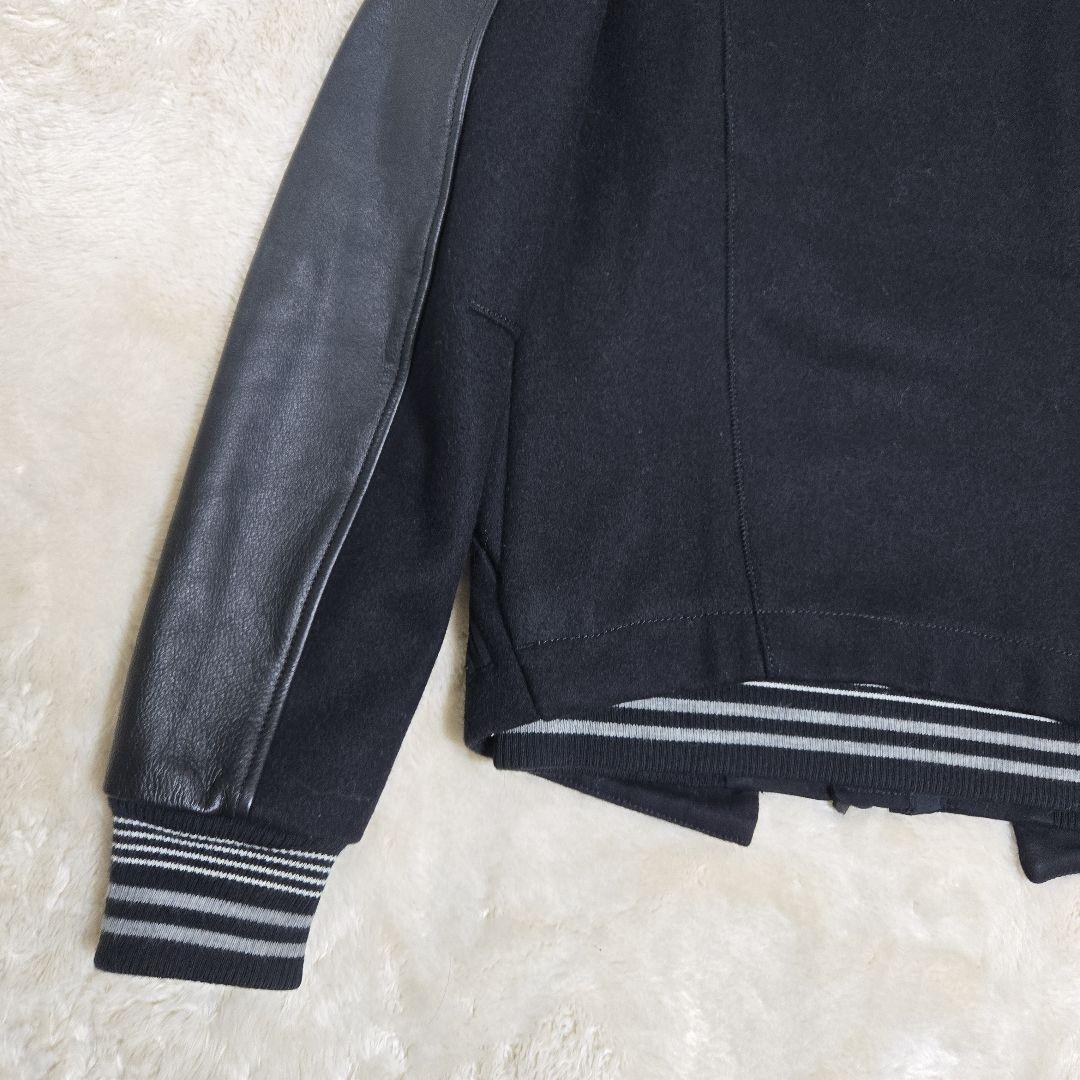 マリテ フランソワ ジルボー 袖レザー ウール スタジャン ワッペン