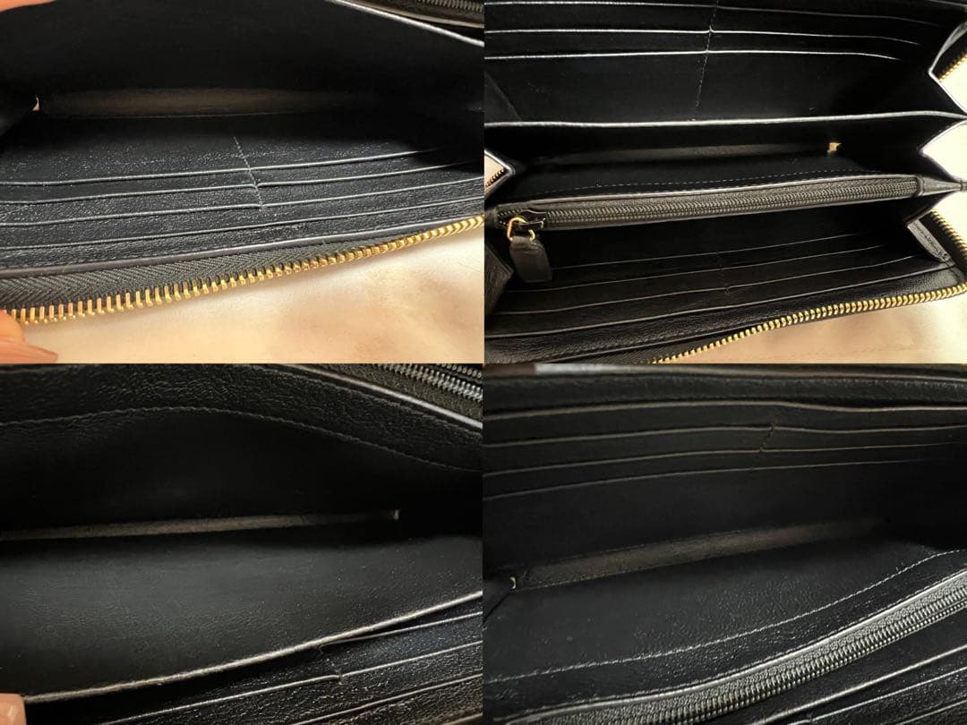 イヴ・サンローラン ラウンドファスナー 長財布 ウォレット ブラック