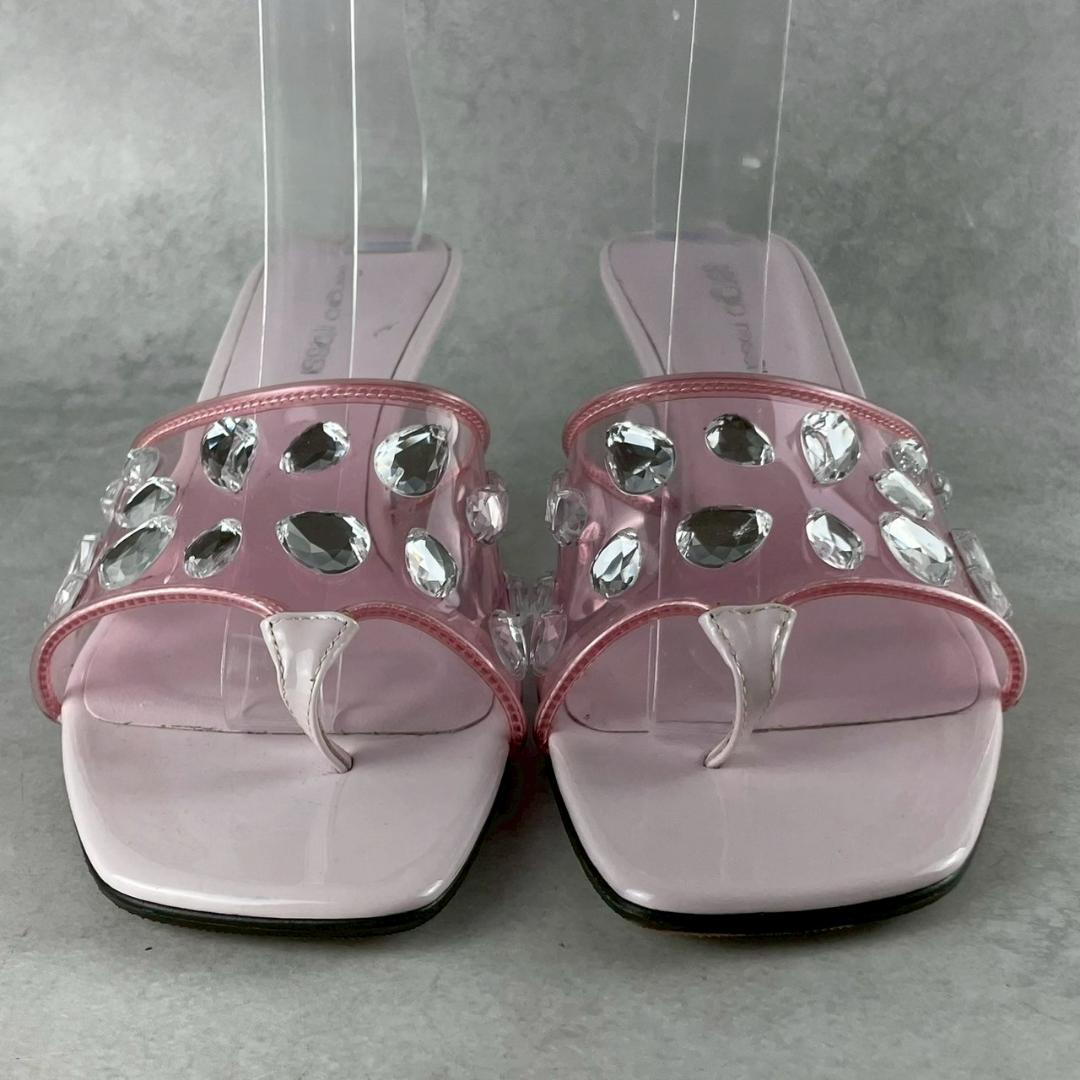 定価12万✨セルジオロッシ 2001年復刻ミュールサンダル ピンク×クォーツォ