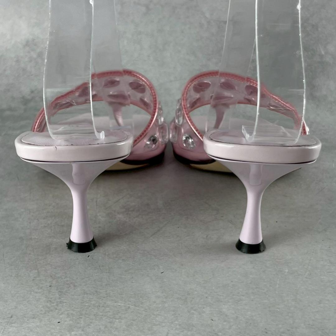 定価12万✨セルジオロッシ 2001年復刻ミュールサンダル ピンク×クォーツォ