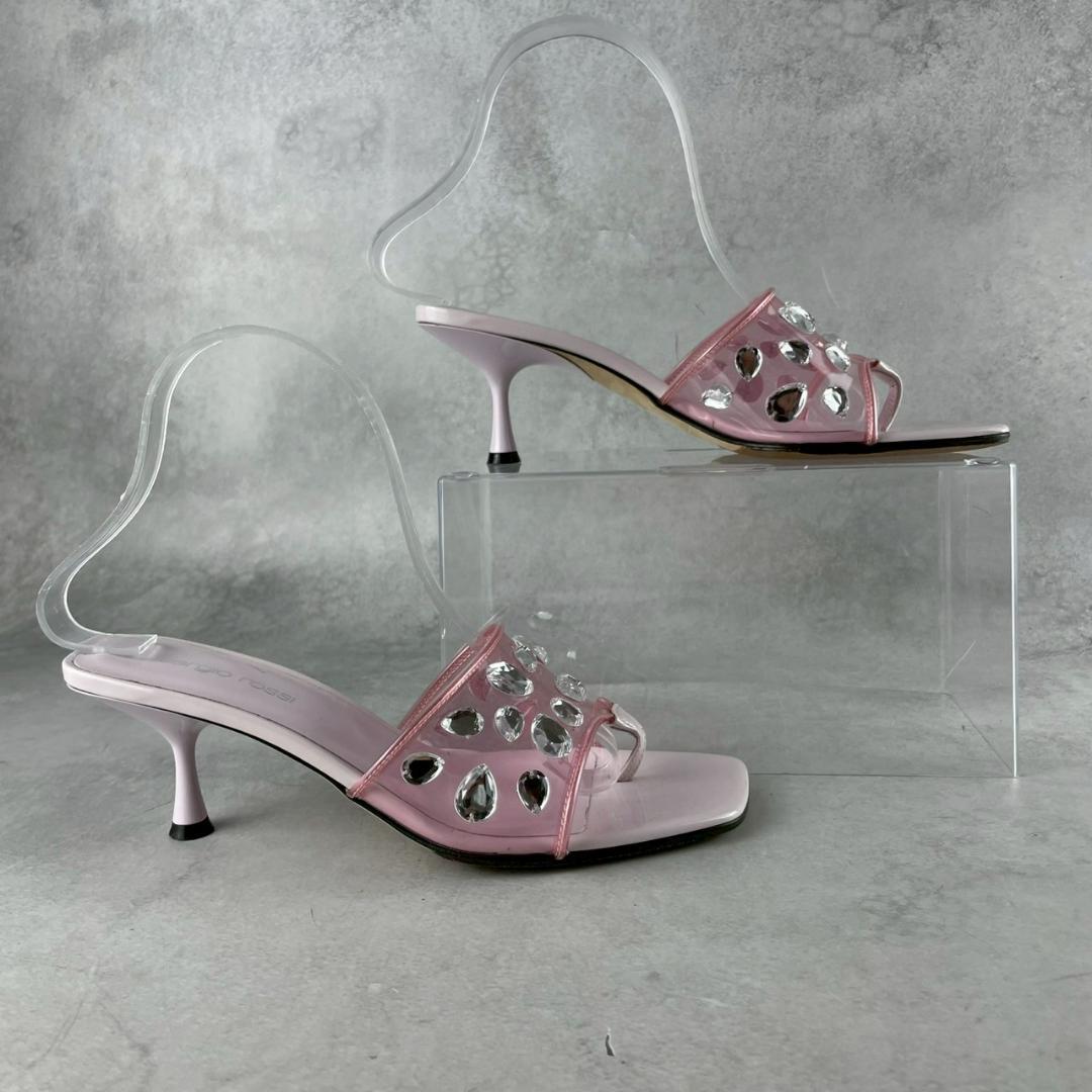 定価12万✨セルジオロッシ 2001年復刻ミュールサンダル ピンク×クォーツォ