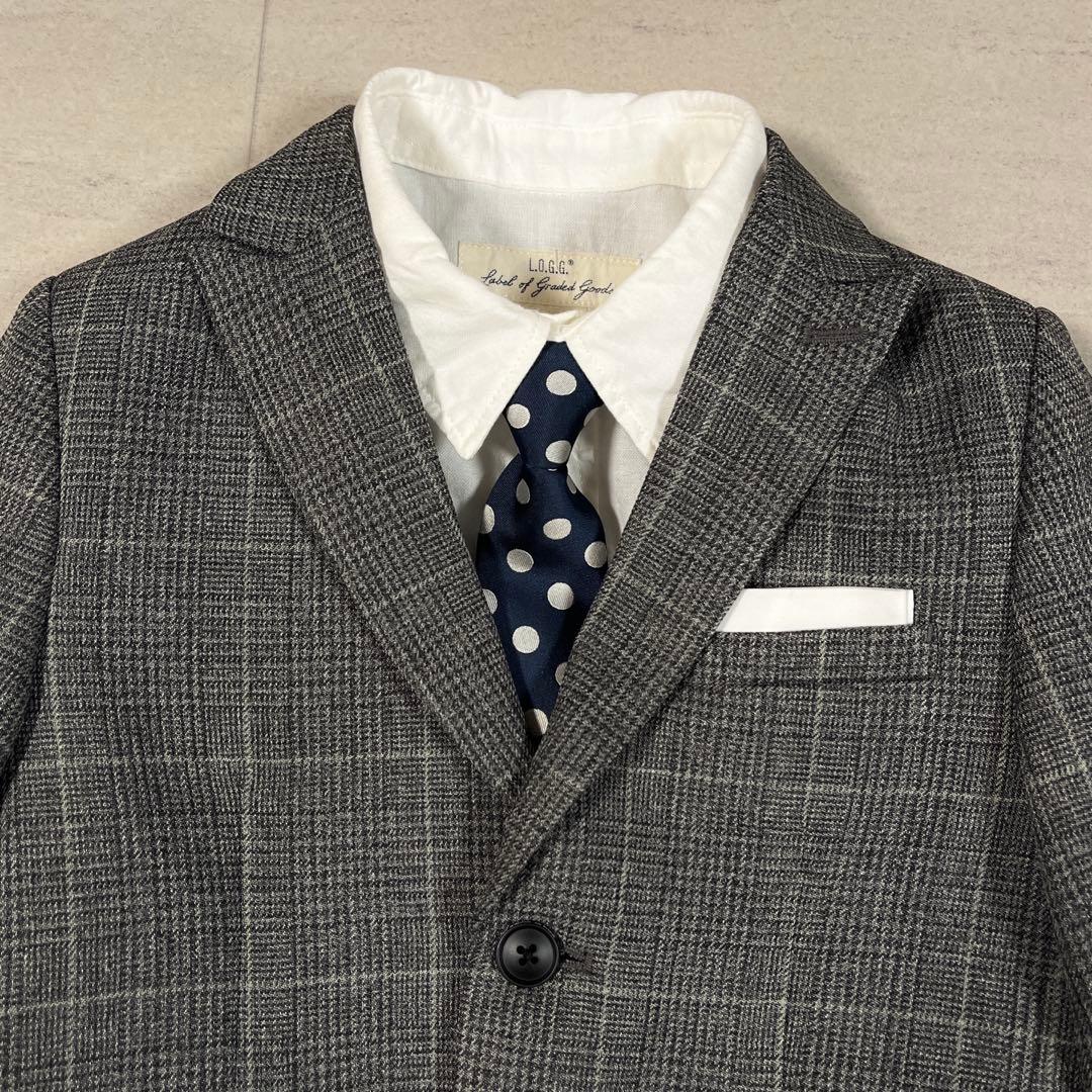 フォーマルスーツ 120 男の子スーツ 入学 卒園 チェック柄 ロングパンツ