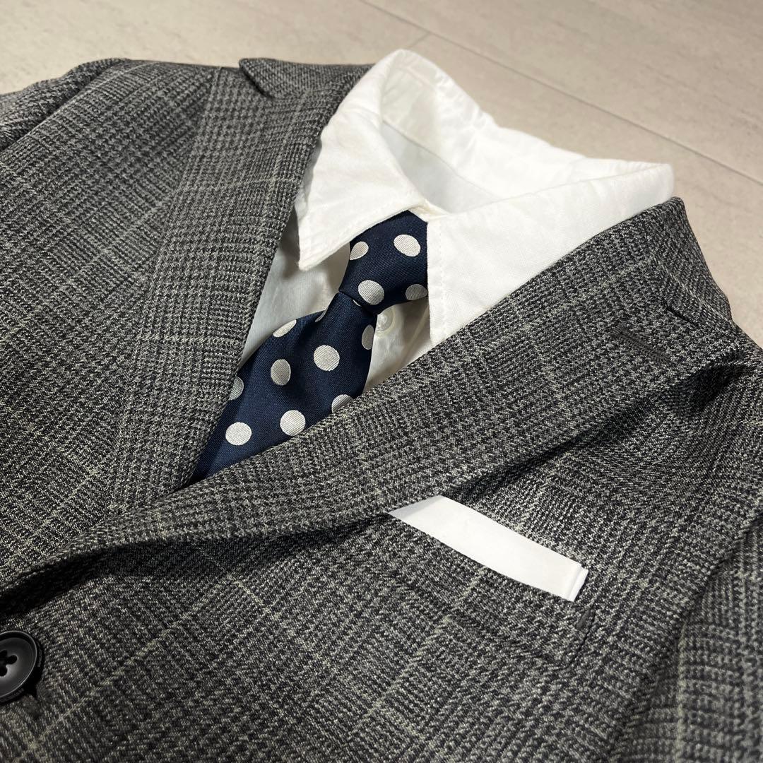 フォーマルスーツ 120 男の子スーツ 入学 卒園 チェック柄 ロングパンツ