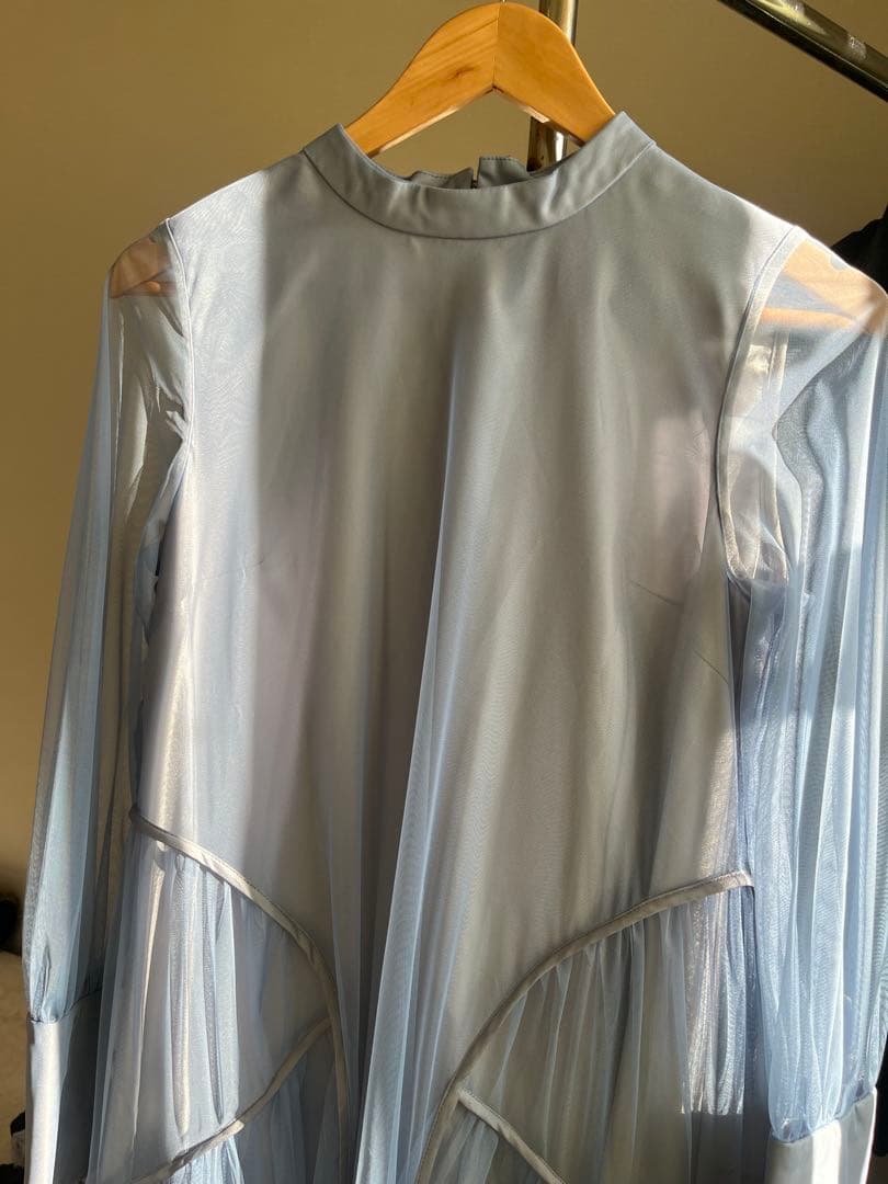 チュールパイピングAラインドレス　マタニティ