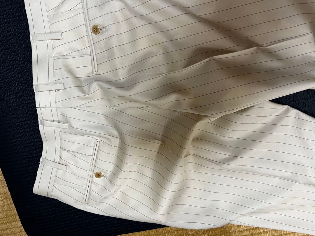 godard haberdashery ホワイト ストライプ スラックス