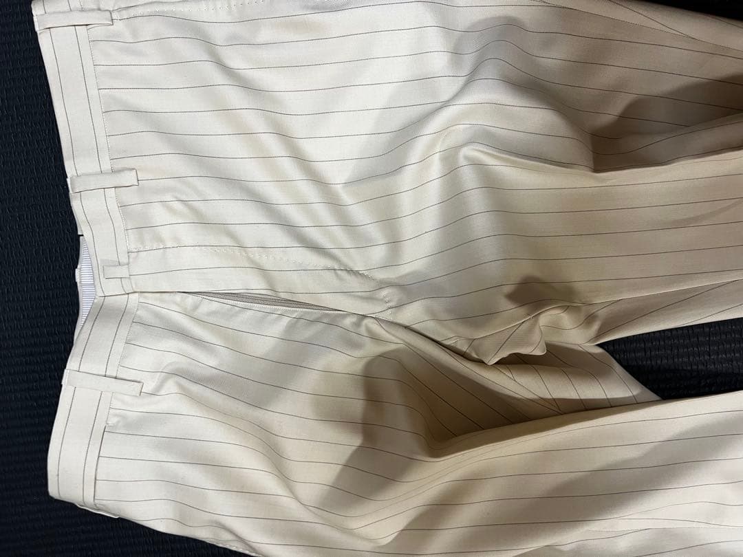 godard haberdashery ホワイト ストライプ スラックス