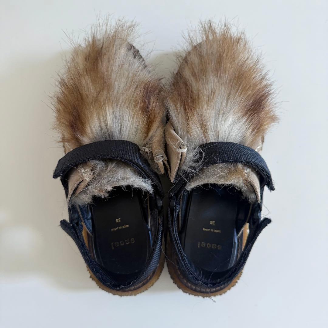 期間限定値下げ sacai ファーサンダル カウハイド