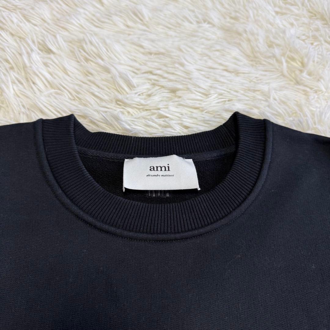 【アミ パリス】美品 トレーナー 刺繍黒 ブラック Mサイズ メンズ