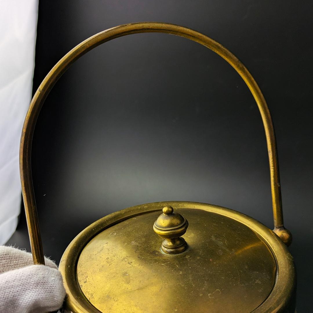 試される審美眼★オールド サン・ルイ 1930年頃 珍しいアンバーガラスバケット