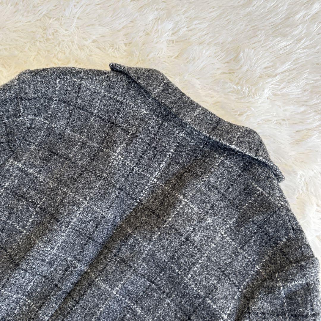 美品✨シップス ハリスツイード ウィンドウペン テーラードジャケット アンコン